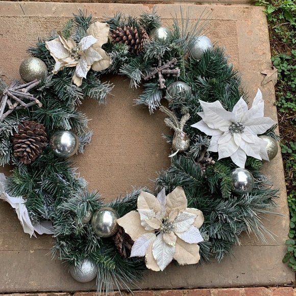 Christmas wreath super large outdoor door glitter holidays - Picture 12 of 13